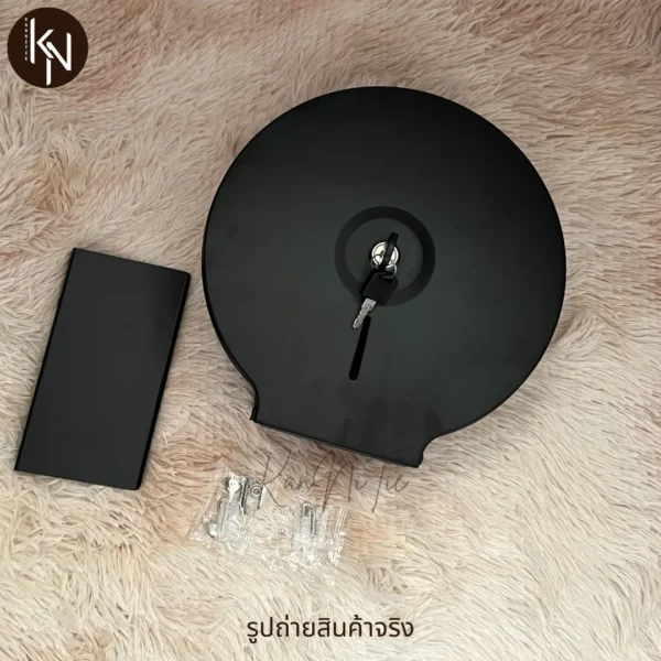 ที่ใส่กระดาษชำระสแตนเลสม้วนยาวพร้อมชั้นวาง Jumbo Tissue Holder with Shelf Wall Mounted