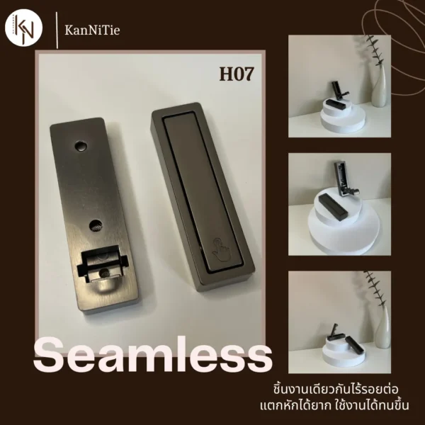 ฮุกตะขอแขวนเสื้อผ้าซ่อนพับได้ติดผนัง ทรงเหลี่ยม สีเทาดำ SQUARE HIDDEN WALL HOOK HANGER H07 - Image 3